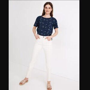 NWT Madewell Softfade Indigo Dots Tee